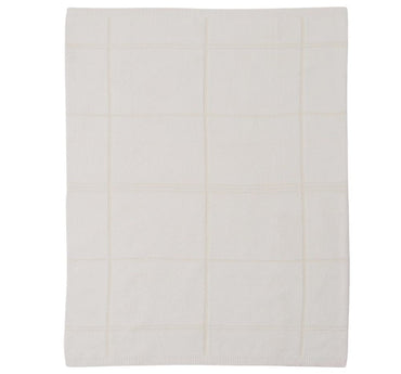 CC Cotton Tonal Plaid Throw Cream