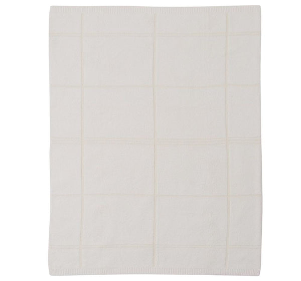 CC Cotton Tonal Plaid Throw Cream