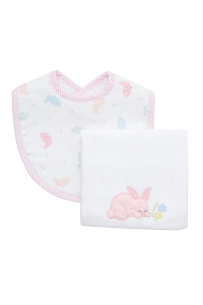 Bunny  Bib & Burp Set Pink