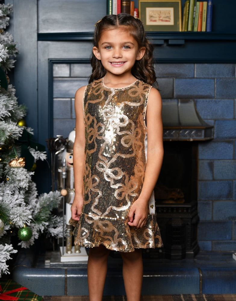 Bonita All Over Sequin Bow Dress Cold
