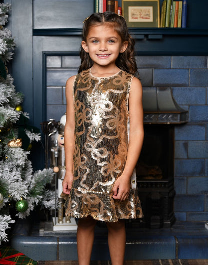 Bonita All Over Sequin Bow Dress Cold