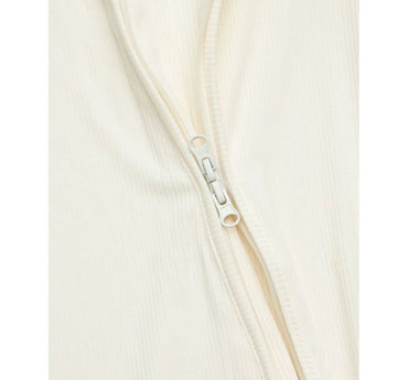 Cream Ribbed Bamboo Zippy Romper