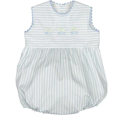 Blue Cherries Stripes Romper