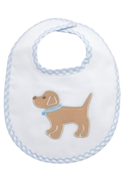 Puppy Applique Bib Blue