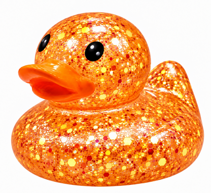 Glitter Squishy Duck Orange