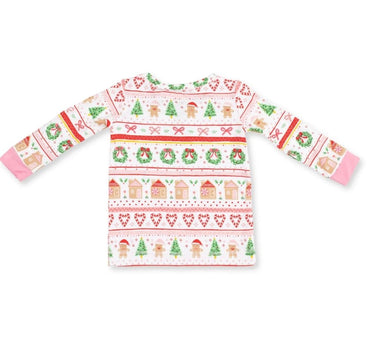 Gingerbread Fair Isle Pink Long Sleeve Loungewear Set