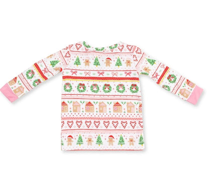 Gingerbread Fair Isle Pink Long Sleeve Loungewear Set