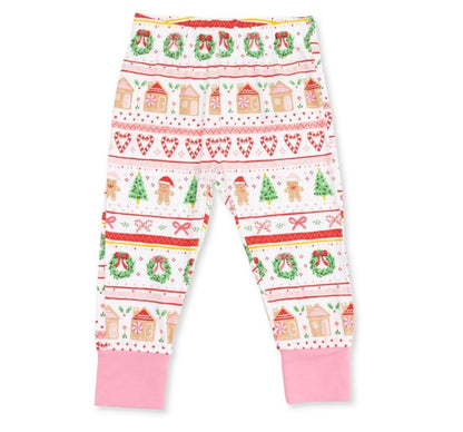 Gingerbread Fair Isle Pink Long Sleeve Loungewear Set