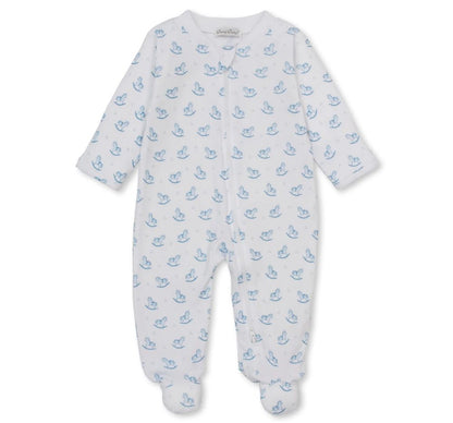 Footie w/ Zip Light Blue Rockers