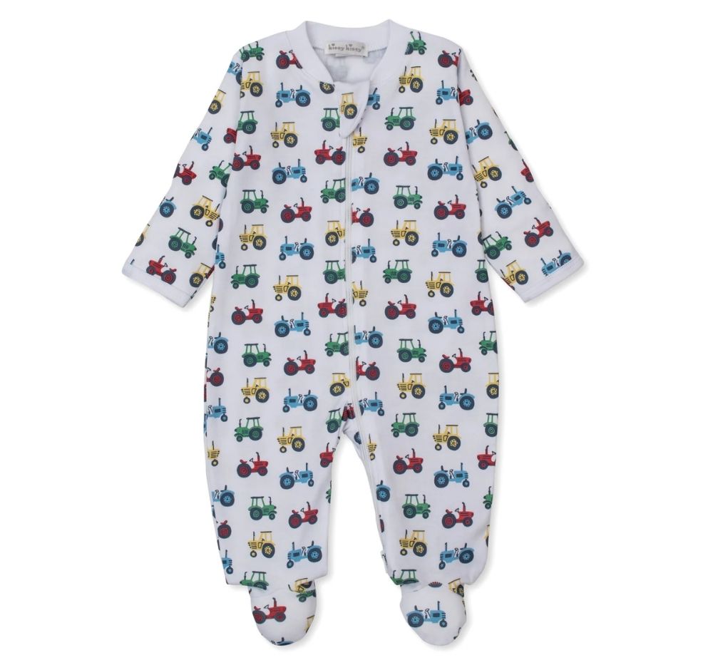Footie W/Zip Trusty Tractors Multi