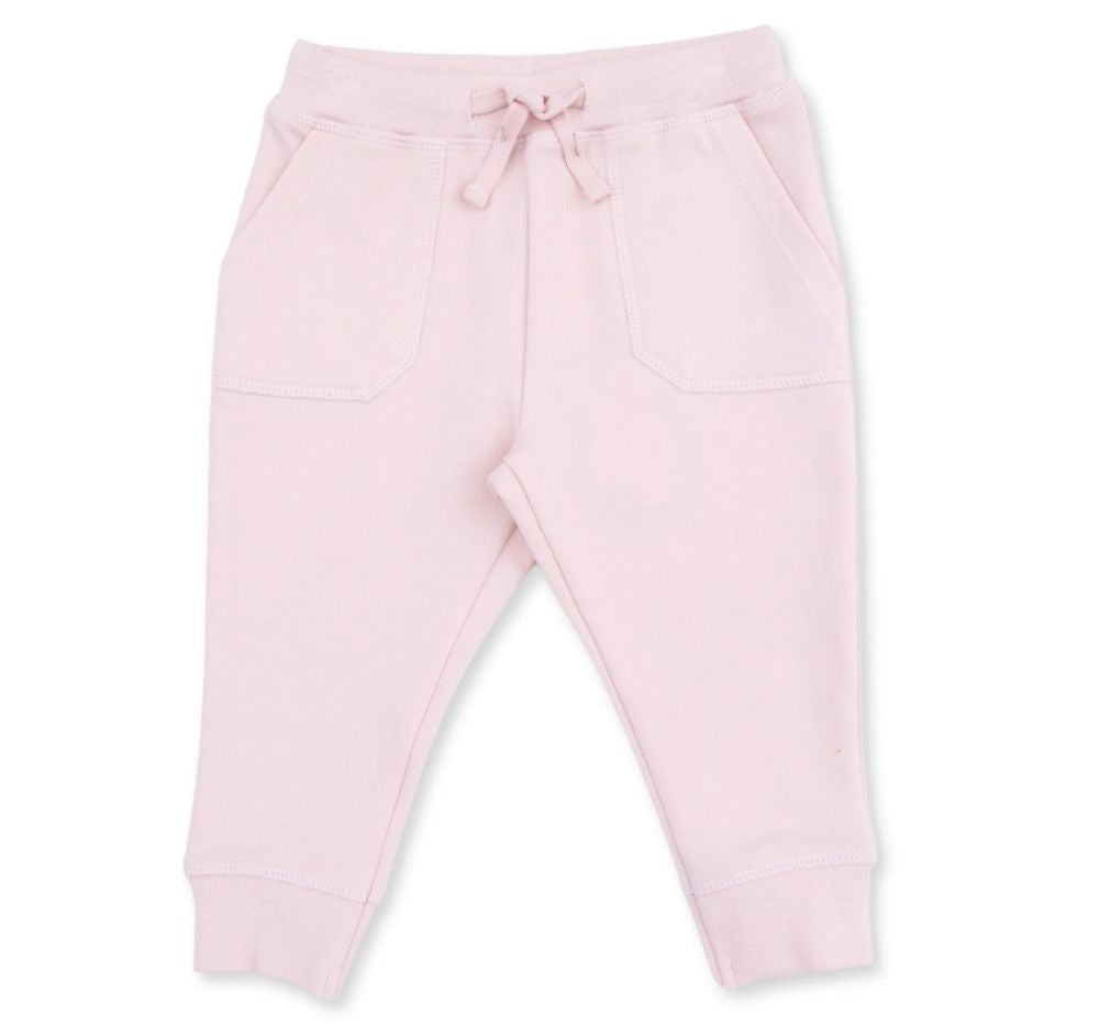 Solid Veiled Pink Jogger Pant