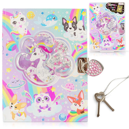 Diary With Lock & Keys Glow In The Dark