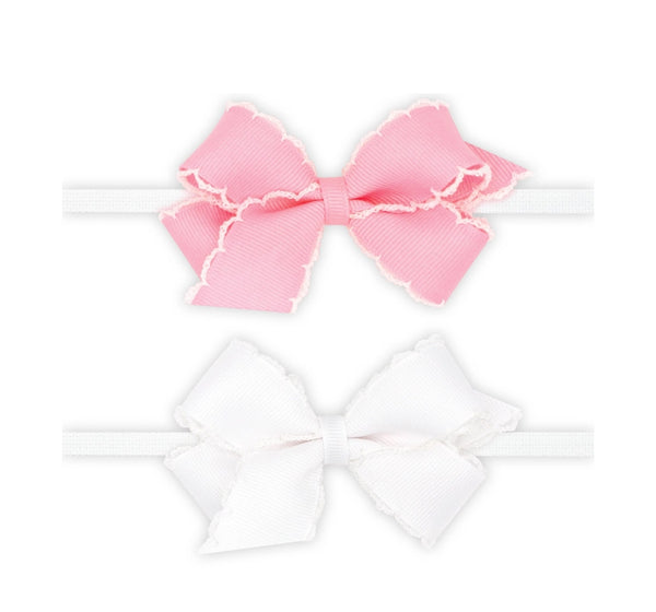 2 Min Moonstitch On Nilon Band White Pink/White