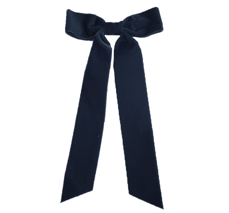 Medium Velvet Bowtie W/Tails Navy