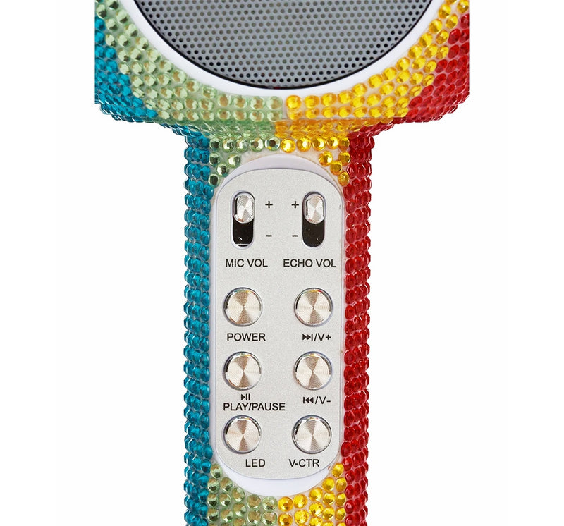 Sing A Long Rainbow Bling Karaoke Bluetooth Microphone