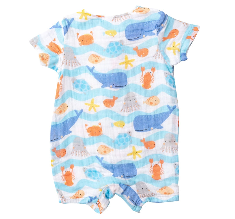 Wavey Sea Creatures Multi Henley Shortall