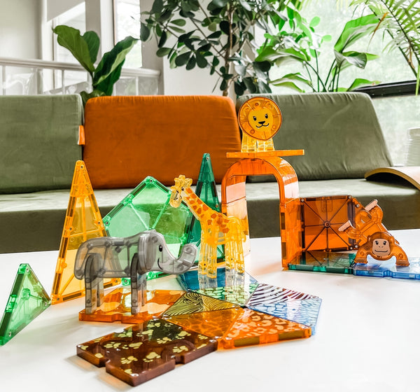 Magna-Tiles Clear Colors Safari Animals 25PC