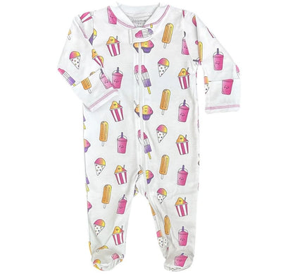 Zipper Footie Pink Ice Cones