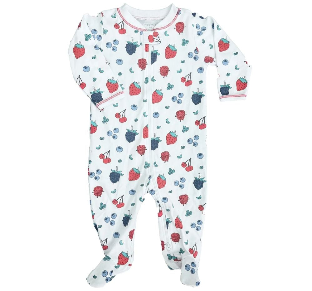 Zipper Footie Berries & Cherries