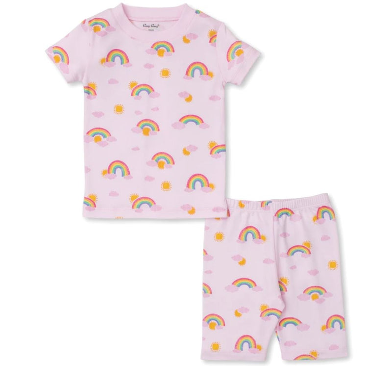 Short Pj Set Snug Sunshine Rainbows Pink