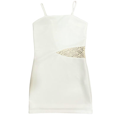 Straight Dress W/Side Inset White