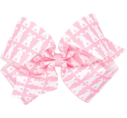 King Gg Spring Print Bow White Bunny