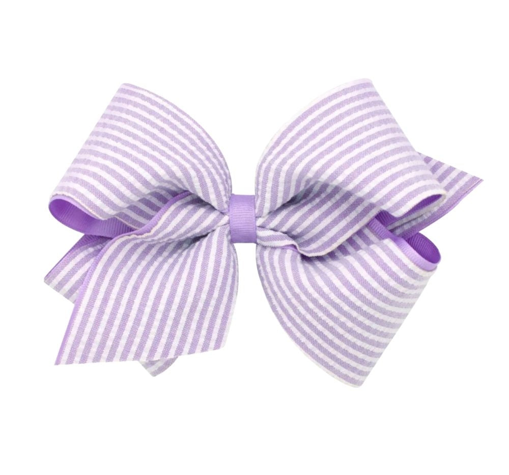 Medium Seersucker GG Overly Bow Light Orchid