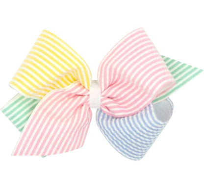 King Color Block Seersucker Overlay Bow Multi