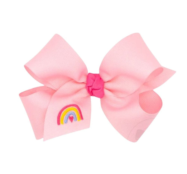 Moño mediano trendy rainbow pink bow