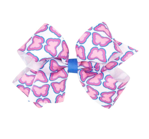 Medium California Dreamin Butterfly Heart Grosgrain Bow Multi