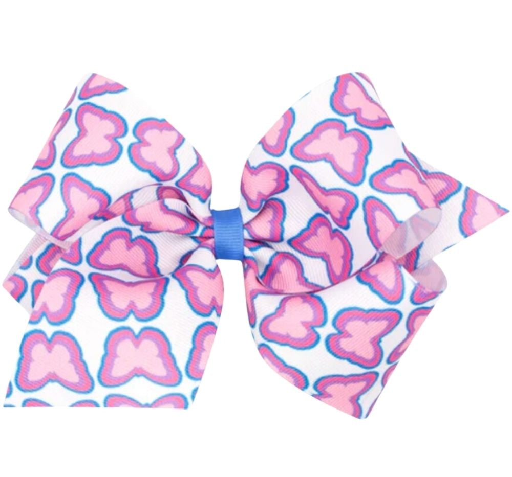 King California Dreamin Butterfly Heart Grosgrain Bow Multi