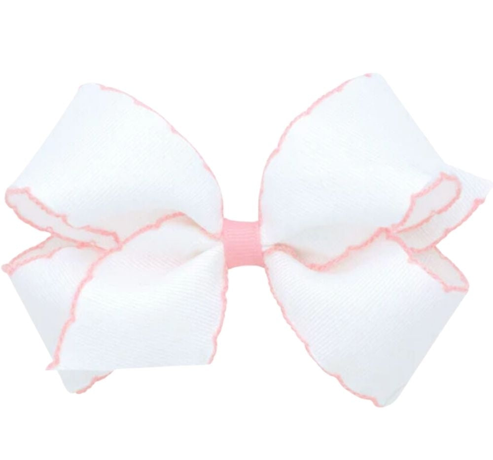 King Moonstitch Basic Bow White/Powder Pink