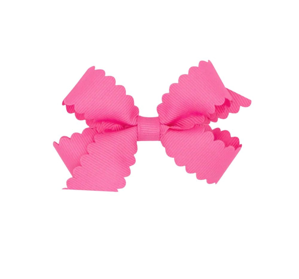 Mini Scalloped Edge GG Bow Hot Pink