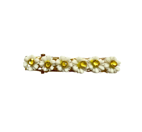 Crystallized Daisy Clips White
