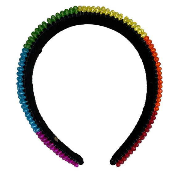 Beaded Rainbow Ombre Headband