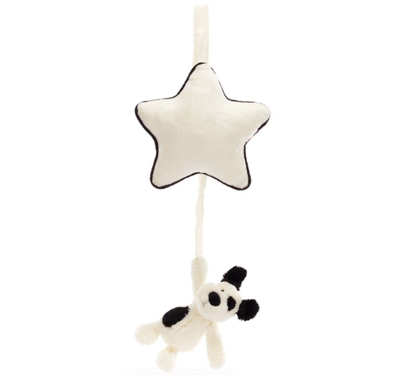 Bashful Black & Cream Puppy Musical Pull