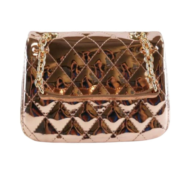 Metallic Quilted Purse Gold