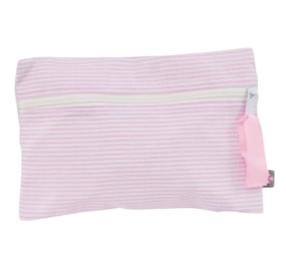 Pink Seersucker Cosmo Bag