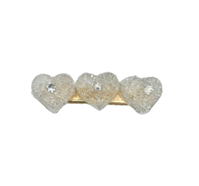 Clip Blanco Corazon 3D Cristal Blanco