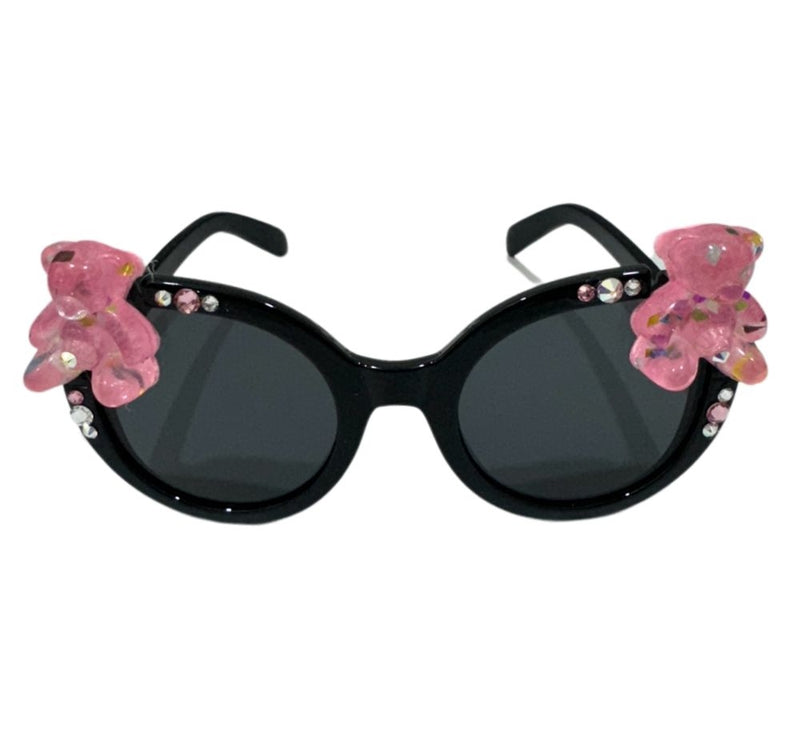 Lentes Negros Cristal Teddy Bear Rosa