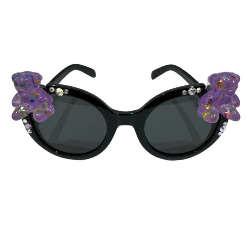 Lentes Negros Cristal Teddy Bear Morado