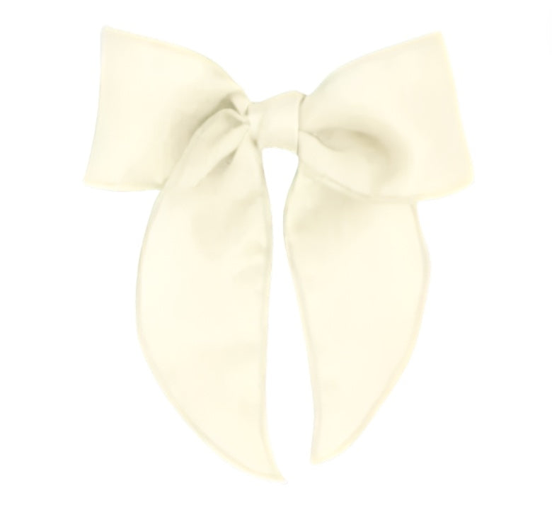 King Satin Fabric Bow Off White