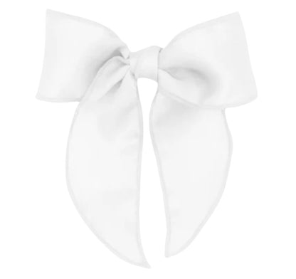 King Satin Fabric Bow White