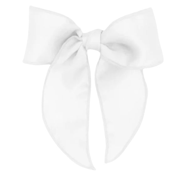 King Satin Fabric Bow White