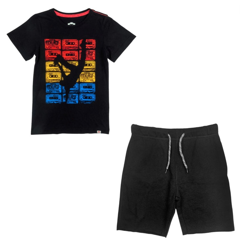 Camiseta gráfica de manga corta B-Boy Black & Camp Shorts