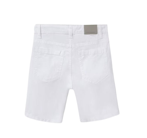 Pantalón Corto Sarga Basico Blanco