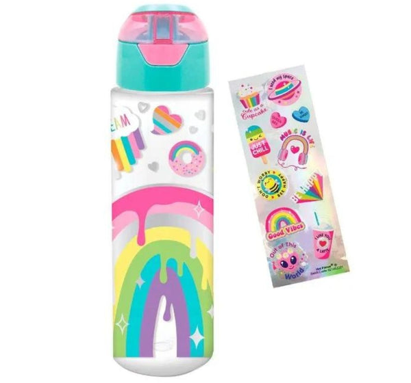 H2O Bottle With Sticker Rainbow