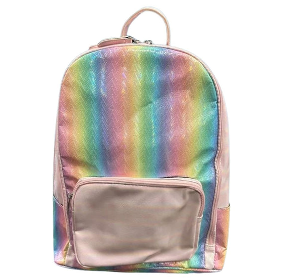 Galaxy Chevron Rainbow Pastel Pink Backpack