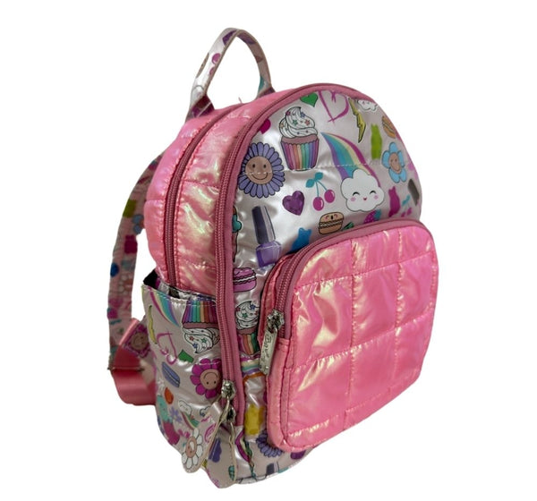 Mini Mochila Rosa Puffy Print