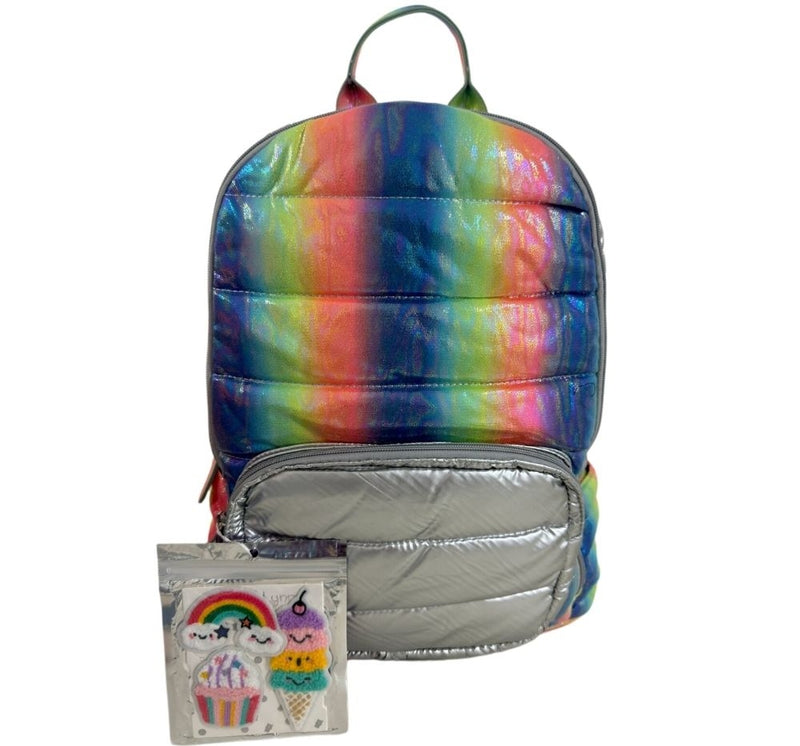 Mochila Plateada Puffy Stripe